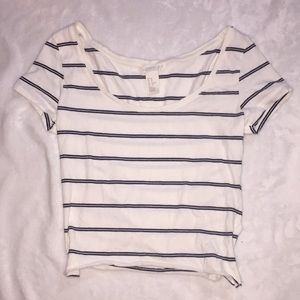 H&M Striped Crop Top